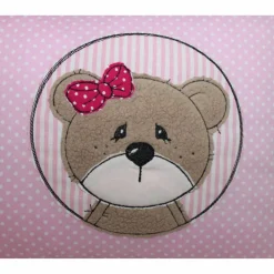 Namenskissen, Kuschelkissen mit niedlichen Bär, Namen und Geburtsdatum, 20x30 cm Geburt, Taufe, Geburtstag