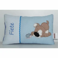 Namenskissen, Kuschelkissen Hund und Schnecke & Name 20x30 cm