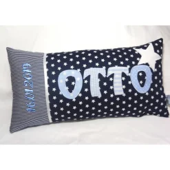 Namenskissen mit Datum – Personalisiertes Kissen für Jungen & Mädchen in Wunschfarbe zur Geburt, Taufe, Geburtstag & Einschulung