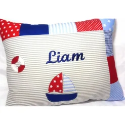 Namenskissen personalisiertes Kissen mit Name bestickt Geschenk zur Geburt Taufe Geburtstag Weihnachten Jungen Mädchen