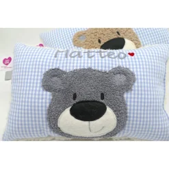 Namenskissen Taufkissen Kuschelkissen Kindergartenkissen Geburtsgeschenk  Bär Teddybär Kuschelbär