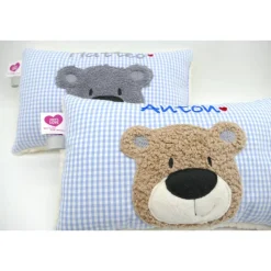 Namenskissen Taufkissen Kuschelkissen Kindergartenkissen Geburtsgeschenk  Bär Teddybär Kuschelbär