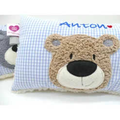 Namenskissen Taufkissen Kuschelkissen Kindergartenkissen Geburtsgeschenk  Bär Teddybär Kuschelbär