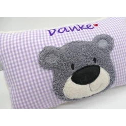 Namenskissen Taufkissen Kuschelkissen Kindergartenkissen Geburtsgeschenk  Bär Teddybär Kuschelbär