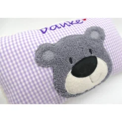 Namenskissen Taufkissen Kuschelkissen Kindergartenkissen Geburtsgeschenk  Bär Teddybär Kuschelbär