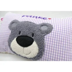 Namenskissen Taufkissen Kuschelkissen Kindergartenkissen Geburtsgeschenk  Bär Teddybär Kuschelbär