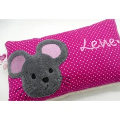 Namenskissen Taufkissen Kuschelkissen Kindergartenkissen Geburtsgeschenk  Schmusekissen Maus Mäuschen Mäuse