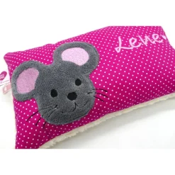 Namenskissen Taufkissen Kuschelkissen Kindergartenkissen Geburtsgeschenk  Schmusekissen Maus Mäuschen Mäuse