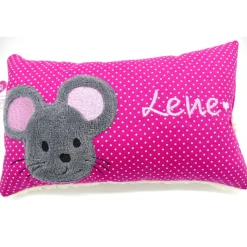 Namenskissen Taufkissen Kuschelkissen Kindergartenkissen Geburtsgeschenk  Schmusekissen Maus Mäuschen Mäuse