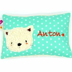 Namenskissen Taufkissen Kuschelkissen Kindergartenkissen Geburtsgeschenk  Schmusekissen Katze Kätzchen
