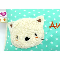 Namenskissen Taufkissen Kuschelkissen Kindergartenkissen Geburtsgeschenk  Schmusekissen Katze Kätzchen