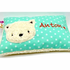 Namenskissen Taufkissen Kuschelkissen Kindergartenkissen Geburtsgeschenk  Schmusekissen Katze Kätzchen