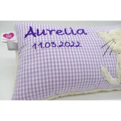Namenskissen Taufkissen Kuschelkissen Kindergartenkissen Geburtsgeschenk  Schmusekissen Katze Kätzchen