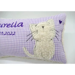 Namenskissen Taufkissen Kuschelkissen Kindergartenkissen Geburtsgeschenk  Schmusekissen Katze Kätzchen