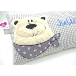 Namenskissen Taufkissen Kuschelkissen Kindergartenkissen Geburtsgeschenk  Bär Eisbär