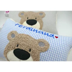 Namenskissen Taufkissen Kuschelkissen Kindergartenkissen Geburtsgeschenk  Bär Teddybär Kuschelbär