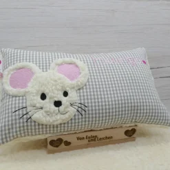Namenskissen Taufkissen Kuschelkissen Kindergartenkissen Geburtsgeschenk  Schmusekissen Maus Mäuschen Mäuse