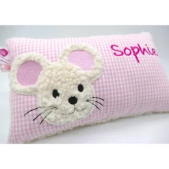 Namenskissen Taufkissen Kuschelkissen Kindergartenkissen Geburtsgeschenk  Schmusekissen Maus Mäuschen Mäuse