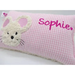 Namenskissen Taufkissen Kuschelkissen Kindergartenkissen Geburtsgeschenk  Schmusekissen Maus Mäuschen Mäuse