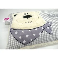 Namenskissen Taufkissen Kuschelkissen Kindergartenkissen Geburtsgeschenk  Bär Eisbär