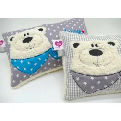 Namenskissen Taufkissen Kuschelkissen Kindergartenkissen Geburtsgeschenk  Bär Eisbär