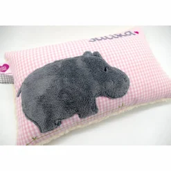 Namenskissen Taufkissen Kuschelkissen Kindergartenkissen Geburtsgeschenk  Nilpferd Hippo