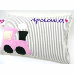 Namenskissen Taufkissen Kuschelkissen Kindergartenkissen Geburtsgeschenk  Eisenbahn Lok Lokomotive