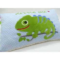 Namenskissen Taufkissen Kuschelkissen Kindergartenkissen Geburtsgeschenk  Chamäleon Leguan Echse