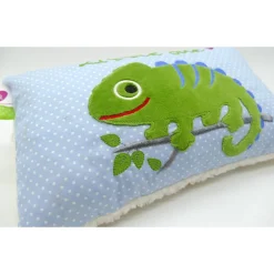 Namenskissen Taufkissen Kuschelkissen Kindergartenkissen Geburtsgeschenk  Chamäleon Leguan Echse