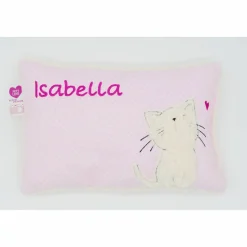 Namenskissen Taufkissen Kuschelkissen Kindergartenkissen Geburtsgeschenk  Schmusekissen Katze Kätzchen