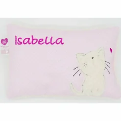 Namenskissen Taufkissen Kuschelkissen Kindergartenkissen Geburtsgeschenk  Schmusekissen Katze Kätzchen
