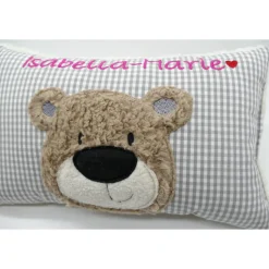 Namenskissen Taufkissen Kuschelkissen Kindergartenkissen Geburtsgeschenk  Bär Teddybär Kuschelbär