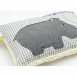 Namenskissen Taufkissen Kuschelkissen Kindergartenkissen Geburtsgeschenk  Nilpferd Hippo