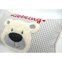 Namenskissen Taufkissen Kuschelkissen Kindergartenkissen Geburtsgeschenk  Bär Teddybär Kuschelbär