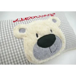 Namenskissen Taufkissen Kuschelkissen Kindergartenkissen Geburtsgeschenk  Bär Teddybär Kuschelbär