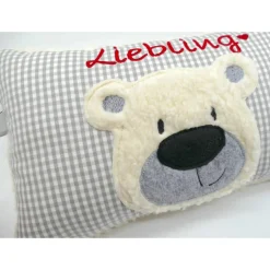 Namenskissen Taufkissen Kuschelkissen Kindergartenkissen Geburtsgeschenk  Bär Teddybär Kuschelbär
