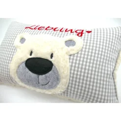 Namenskissen Taufkissen Kuschelkissen Kindergartenkissen Geburtsgeschenk  Bär Teddybär Kuschelbär