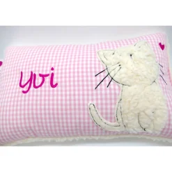 Namenskissen Taufkissen Kuschelkissen Kindergartenkissen Geburtsgeschenk  Schmusekissen Katze Kätzchen