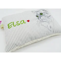 Namenskissen Taufkissen Kuschelkissen Kindergartenkissen Geburtsgeschenk  Schmusekissen Katzenkissen Langhaar