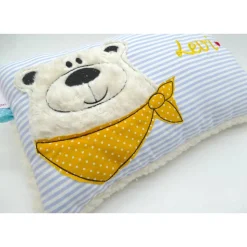 Namenskissen Taufkissen Kuschelkissen Kindergartenkissen Geburtsgeschenk  Teddykissen Bär Eisbär