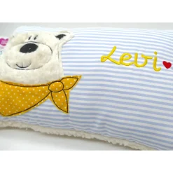 Namenskissen Taufkissen Kuschelkissen Kindergartenkissen Geburtsgeschenk  Teddykissen Bär Eisbär
