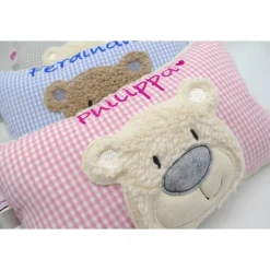 Namenskissen Taufkissen Kuschelkissen Kindergartenkissen Geburtsgeschenk  Bär Teddybär Kuschelbär