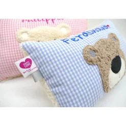 Namenskissen Taufkissen Kuschelkissen Kindergartenkissen Geburtsgeschenk  Bär Teddybär Kuschelbär