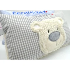 Namenskissen Taufkissen Kuschelkissen Kindergartenkissen Geburtsgeschenk  Bär Teddybär Kuschelbär