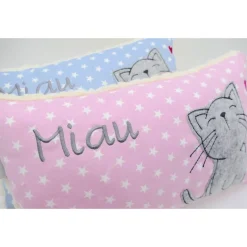 Namenskissen Taufkissen Kuschelkissen Kindergartenkissen Geburtsgeschenk  Schmusekissen Katze Kätzchen