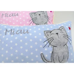 Namenskissen Taufkissen Kuschelkissen Kindergartenkissen Geburtsgeschenk  Schmusekissen Katze Kätzchen