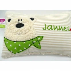 Namenskissen Taufkissen Kuschelkissen Kindergartenkissen Geburtsgeschenk  Bär Eisbär