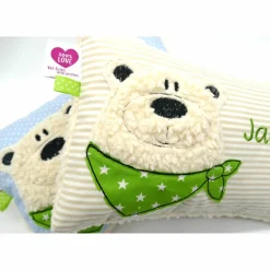 Namenskissen Taufkissen Kuschelkissen Kindergartenkissen Geburtsgeschenk  Bär Eisbär