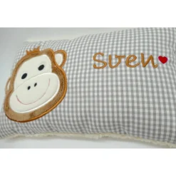 Namenskissen Taufkissen Kuschelkissen Kindergartenkissen Geburtsgeschenk  Affe Äffchen Monkey