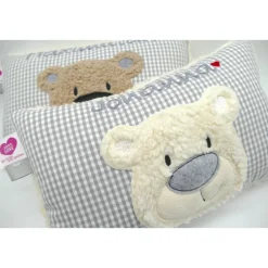 Namenskissen Taufkissen Kuschelkissen Kindergartenkissen Geburtsgeschenk  Bär Teddybär Kuschelbär